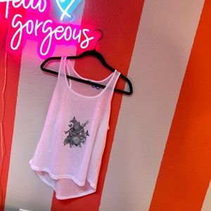 Custom made mad hatter tank top, sublimination press